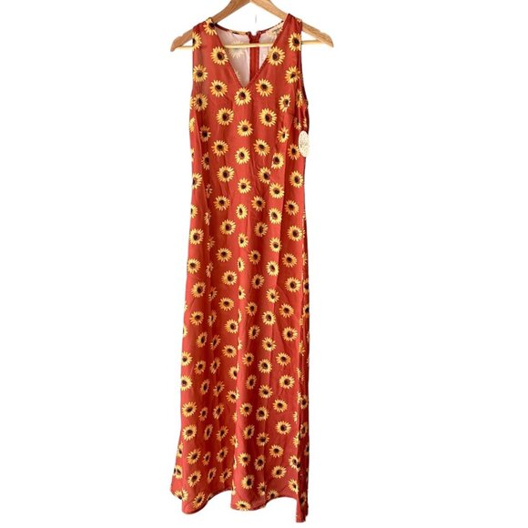 NWT Timeless London Glini Maxi Dress Orange Sunflowers 6, 12 Summer - Picture 7 of 9